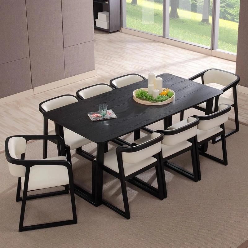 Nordic Wooden Restaurant Furniture Rectangle Dining Table Made in China Guangdong Factory
