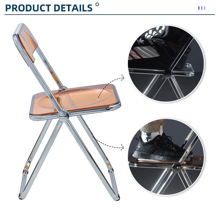 Cheap Double Foldable Hinge Portable Black Full Steel Metal Folding Chair for Event