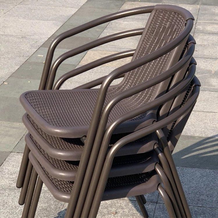 Modern Style Garden Chair Plastic Rattan Metal Chair for Picnic