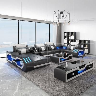 Italian Modern Home Furniture Living Room Commercial Style Office Genuine Leather Sofa