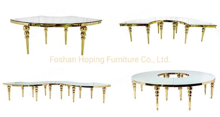 3.6m 2.4m 1.8m Customized Size Imported Event Banquet Wedding Metal Dining Table