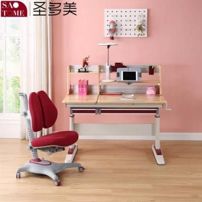 Home School Desk Rubber Wood Adjustable Height Study Desk