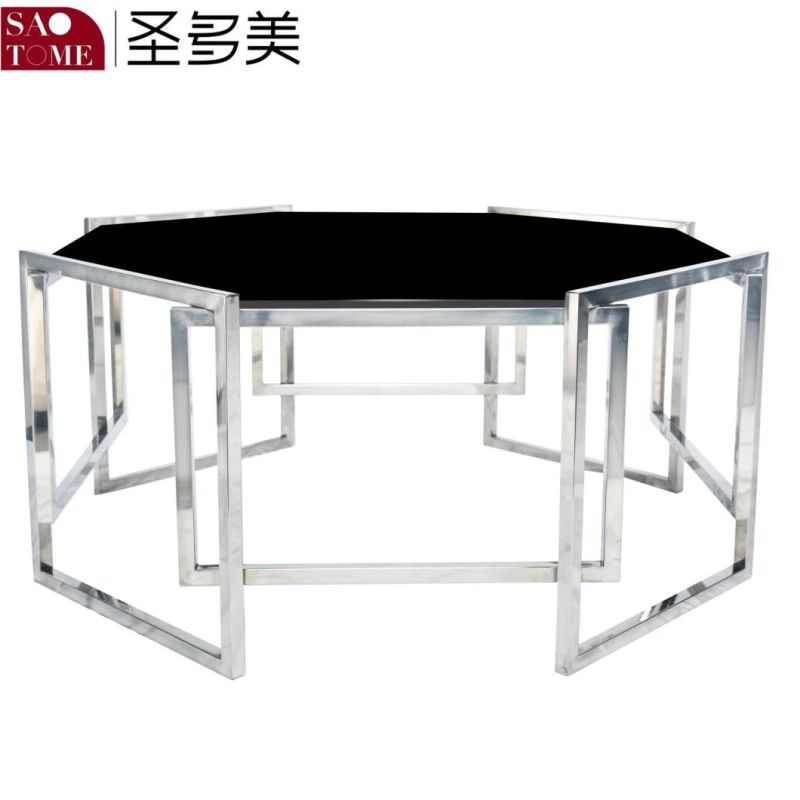 Living Room Furniture Simple Black Glass Coffee Table