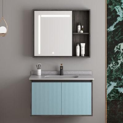 Factory High Quality Wall Mounted Modern Sintered Stone Bathroom Cabinet with Mirror Vanity Set
