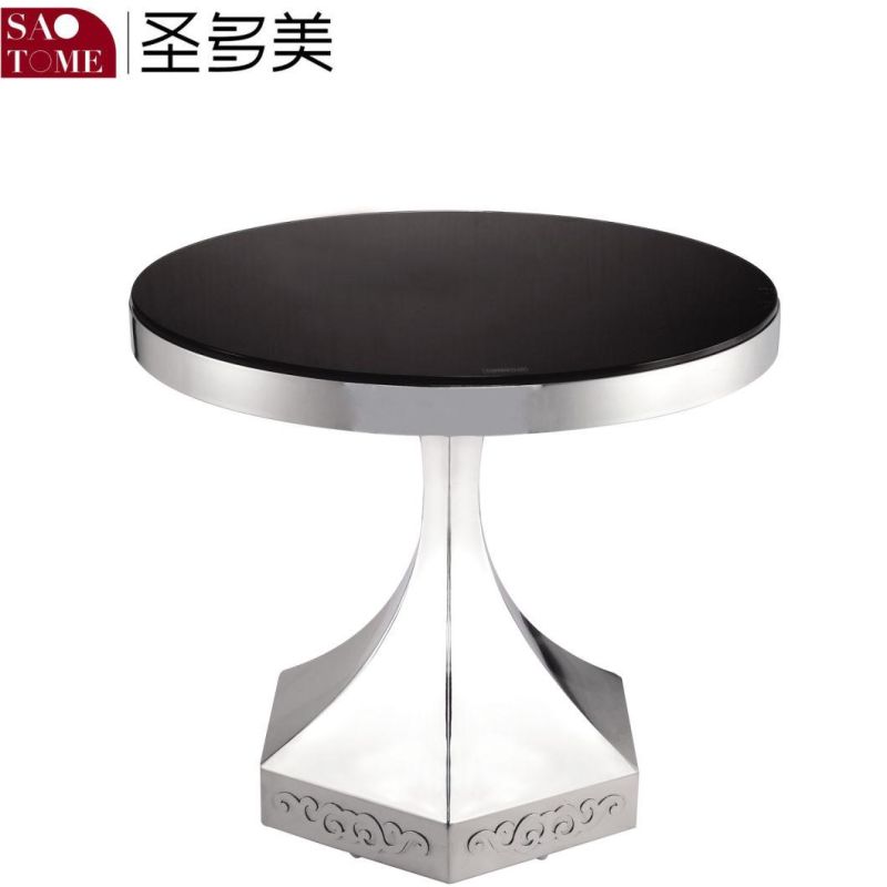 Home Living Room Furniture Modern Design Stainless Steel Glass Top Round Coffee Table