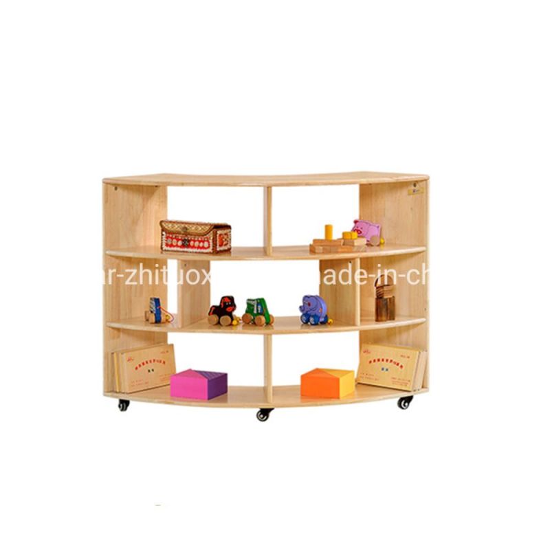 Movable Wooden Display Cabinet,Playroom Furniture Kids Toy Storage Cabinet,Preschool and Kindergarten Child Bookshelf and Bookcase,Living Room Wardrobe Cabinet