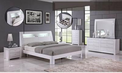 Nova High Gloss Painting King Size Upholstered Bed for Modern Wardrobe Bedroom Furniture Set