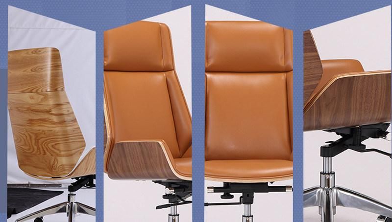 Ergonomic High Back Leather Office Chair / Modern Swivel Computer Office Furniture Chairs