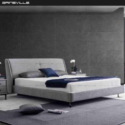 Hot Selling Modern Home/Hotel Bedroom Furniture Wholesale Customized Upholstered Fabric Double Beds Metal Frame Headboard King Size Bed