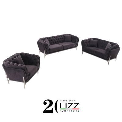 Hot Sale Modern Furniture Leisure Velvet Fabric Sofa