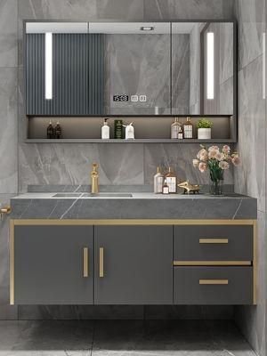 Nordic Rock Board Bathroom Cabinet Modern Washstand Oak