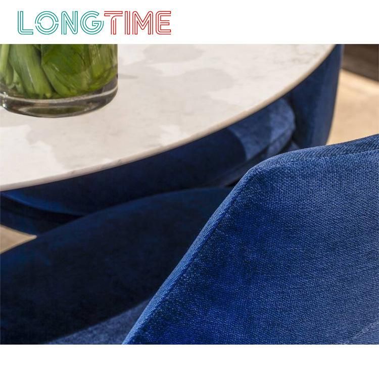 High Quality Blue Metal Legs Dining Restaurant Chair