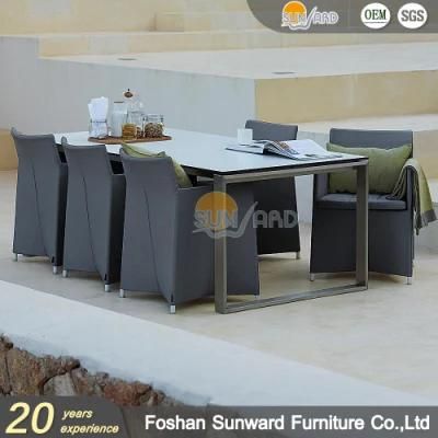Patio Outdoor Fabric Fast Dry Foam Garden Furniture Aluminium Leisure Restaurant Home Table and Chairs Hotel Resort Dining Chair Furniture