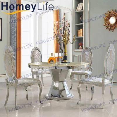 Chinese Formal Style Restaurant Hotel Furniture Round Marble Dining Table
