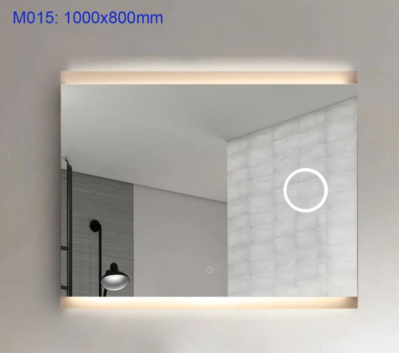 Bathroom Decoration Touch Switch Lighted LED Bathroom Tunnel Square Mirror (M030)