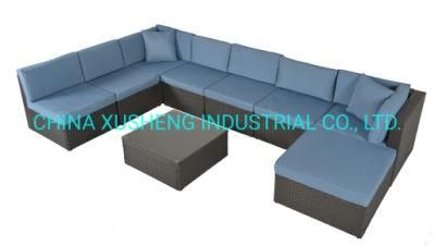 9PCS Kd Modern Furniture Wicker Rattan Patio Outdoor Garden Furniture Sofa