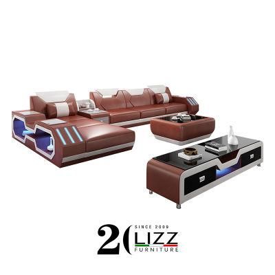 Design Sectional Sofa Foshan LED L Shape