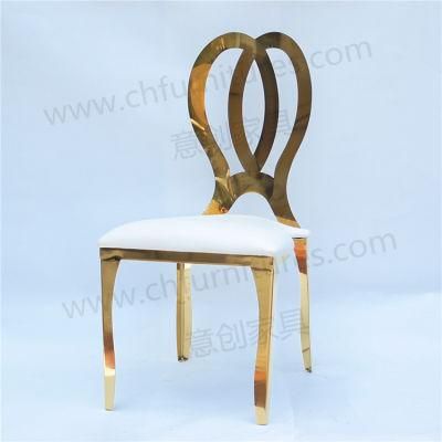 Yc-Zs25-1 Gold Stainless Steel Carved Banquet Infinity Chair for Wedding