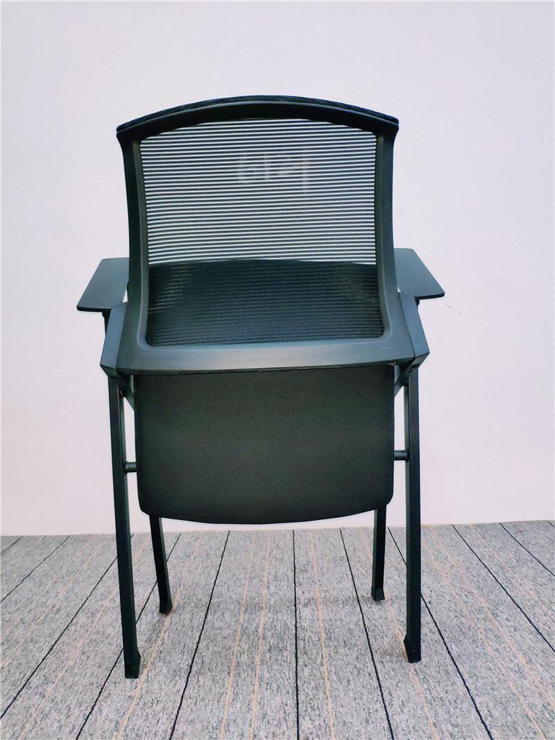 Folding Conference Black Mesh Training Chair with Wheel