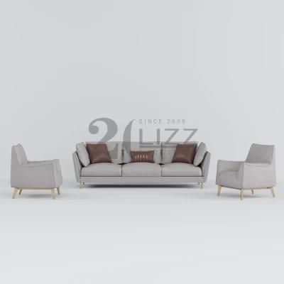 Customized Color Luxury Modern Style 3 Seater Loveseat Leisure PU Leather Living Room Sofa with Metal Legs