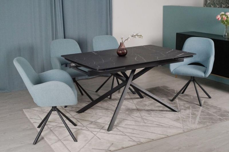 Modern Furniture Ceramic Dining Table Designs Sintered Stone Extendable Dining Dinner Table Contemporary