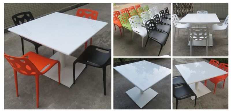 Cutomized White Artificial Marble Solid Surface Restaurant Dining Table