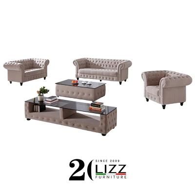 Modern Wood Home Furniture Set Fabric Sofa for Living Room Made in China