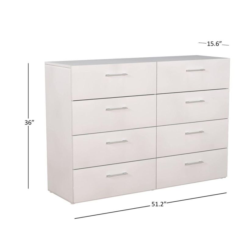 8-Drawer Dresser, White, Living Essentials Drawer Chest