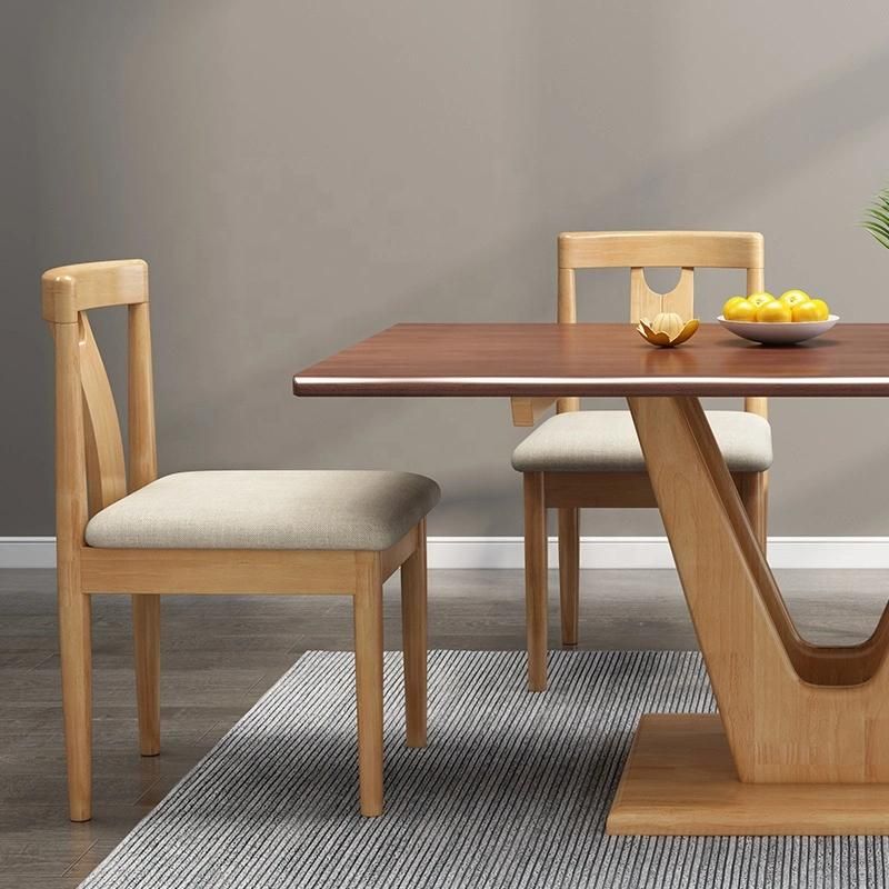 Cheap Wooden Room Furniture New Design Large Modern Wood Dining Table Sets 6 Chairs Design