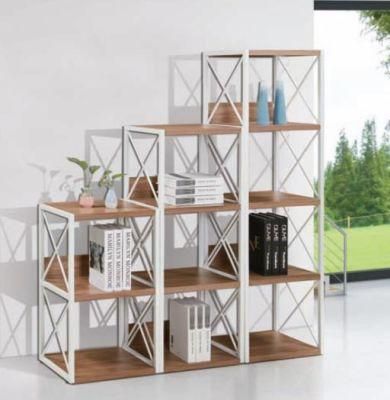 Home or Office Display Shelf Flexible Combination Modern European Style Movable Wood Bookcase