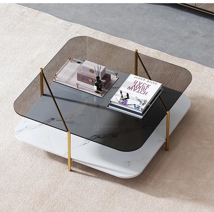 Multi Function 2 Layer Modern Dining Table Coffee Table