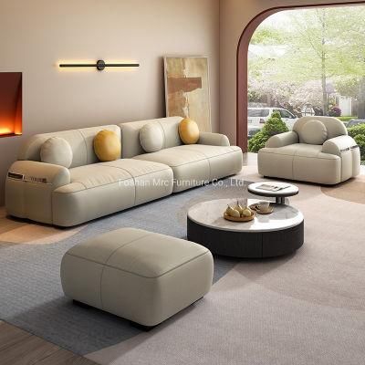 Chinese Modern Design Furniture Living Room White Fabric Sofa