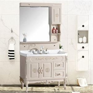Combined Modern PVC Bathroom Vanity Floor Mounted with Mirror