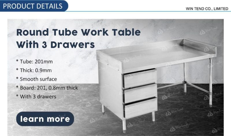 Round Tube Work Table Bench Equipment with Drawer Cabinet