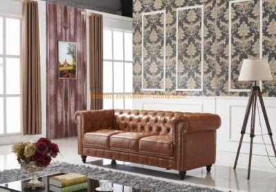 Modern Chesterfield Leather Home Furniture Top Grain Leather Fabric PU PVC 1 2 3seater Sample Design Living Room Sofa