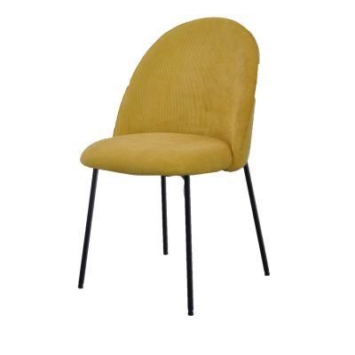 Restaurant Furniture Hotel Modern Wedding Fabric High Back Dining Chair with Metal Legs