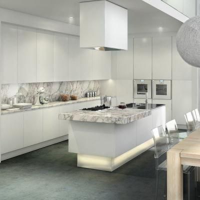 Building Materials House American Style Glazed Matt White Custom Kitchen Furniture