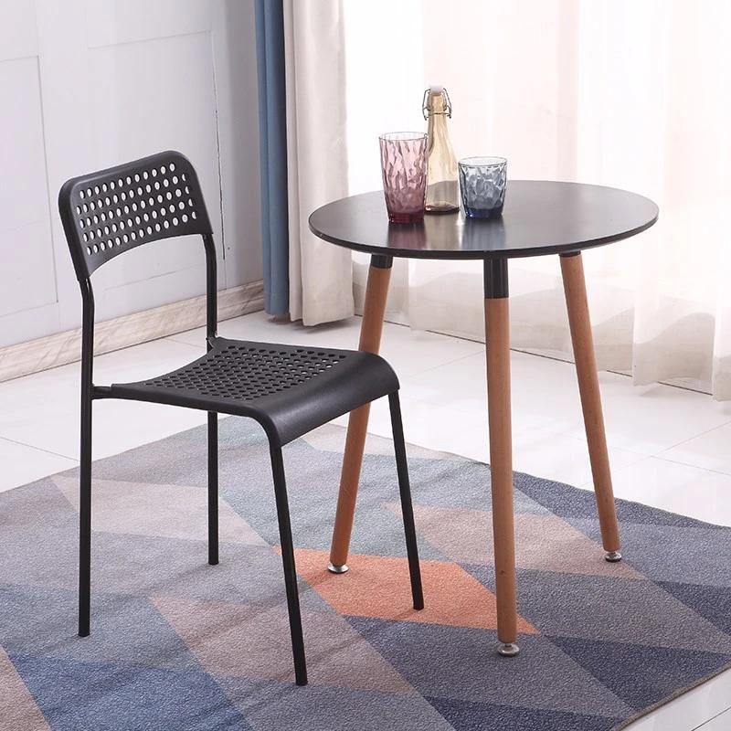 Modern Home Cafe Living Room Furniture Iron Frame Plastic Dining Chairs