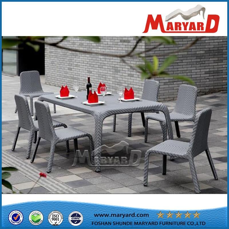 Garden Hotel Courtyard Modern Leisure Rattan Dining Table and Chairs Outdoor Furniture