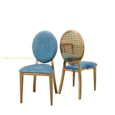 Wedding Chair Decor Wooden Powder Frame Navy Blue Fabric Leisure Chair Hotel Bedroom Chair