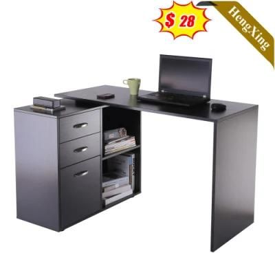 Dark Black Color Factory Wholesale Office School Furniture Wooden Storage Computer Table with Drawers