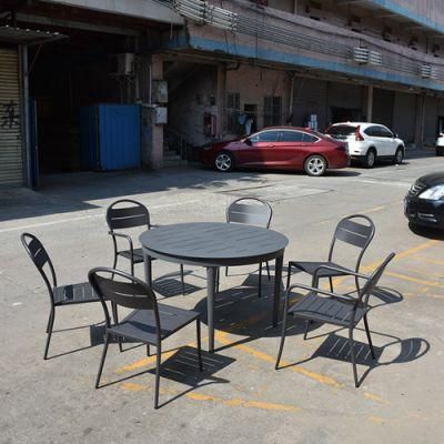 Factory Direct Hotel Modern Outdoor Aluminium Restaurant Dining Table Set Patio Furniture