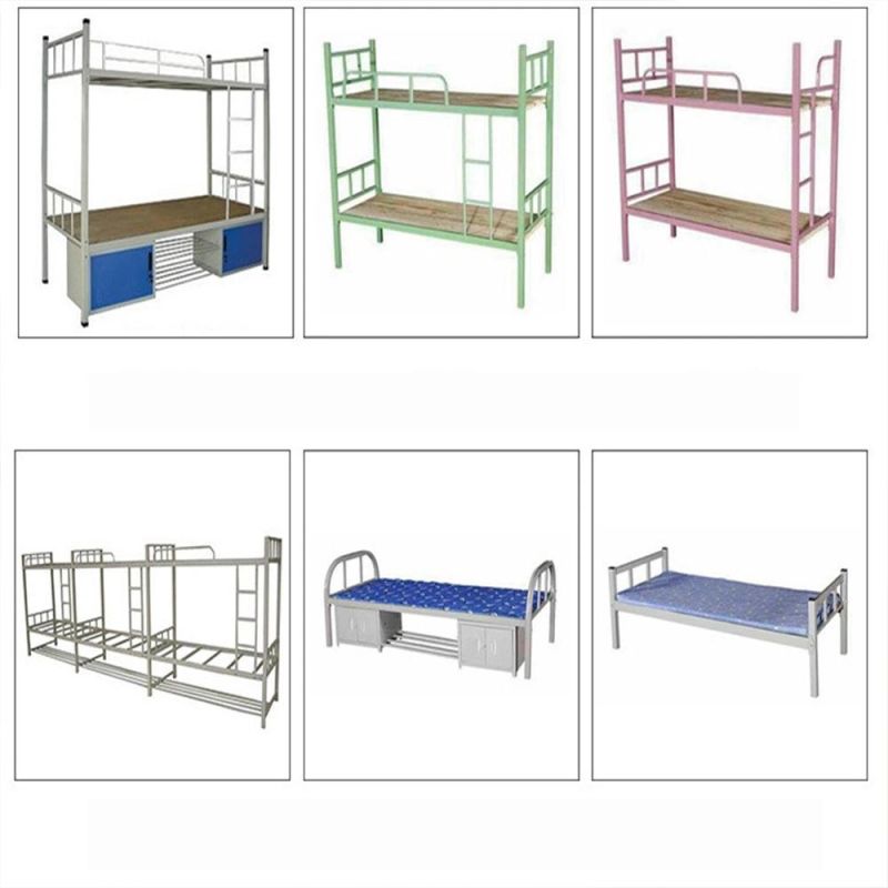 Assembly School or Dormitory Metal Steel Bunk Bed, School Furniture with Storage Box.