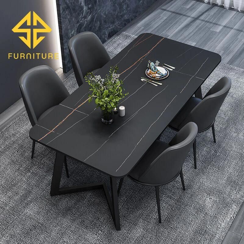 Foshan Hotsale Nordic Style Rock Plate Table Set for Dining Room