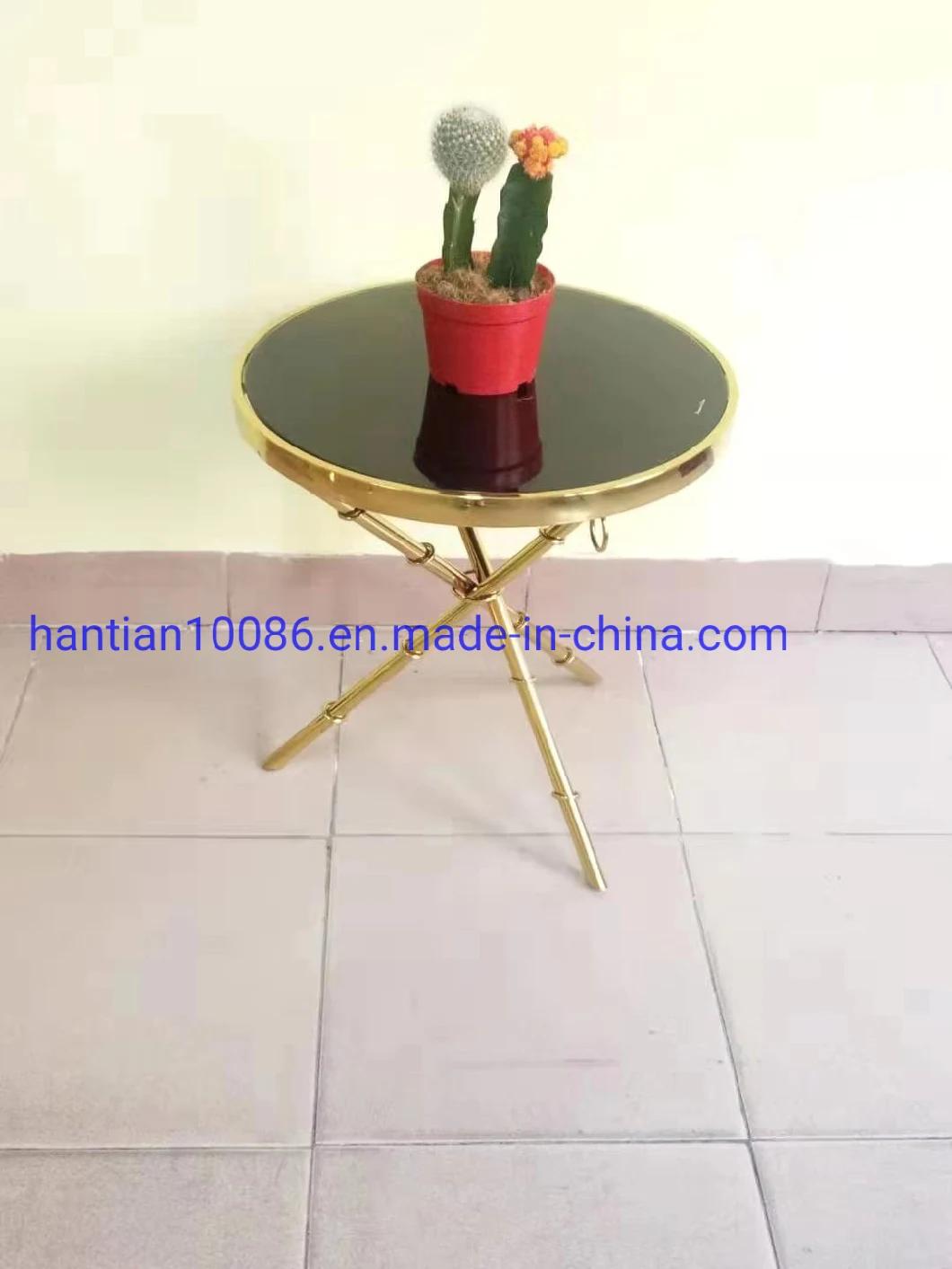 Garden Furniture Phone Table Two Layer Glass Flower Pot Stand Bearing Coffee Table