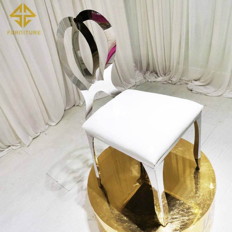 Luxury Gold Design Stainless Steel Butterfly Back Dining Chair with Seat Pad