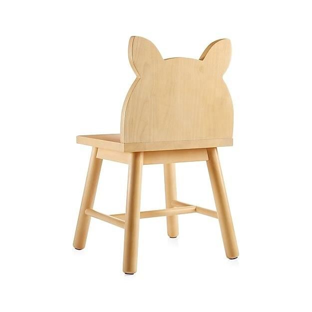 Cute Kids Chair Solid Wood Baby Chair Animal Shape School Furniture