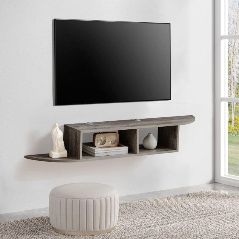 TV Stand Wall Mounted Entertainment TV Shelf Modern Media Console TV Storage Shelf for Living Room Bedroom