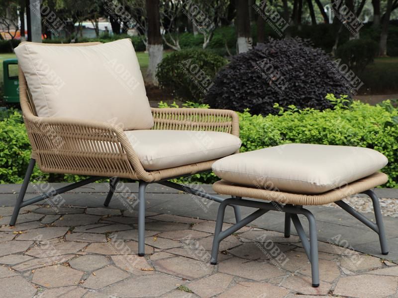 Modern Furniture Outdoor Leisure Sofa Bistro Set Patio Aluminum Rope Beach Chair