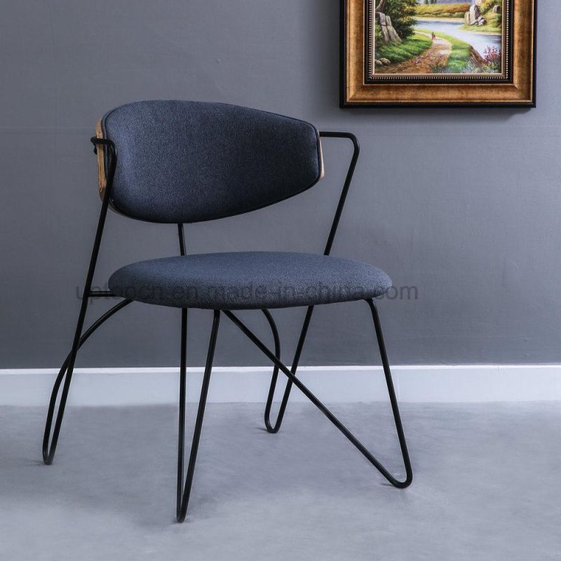 (SP-LC280) Modern Design Blue Comfortable Seat Metal Leg Plywood Leisure Chair